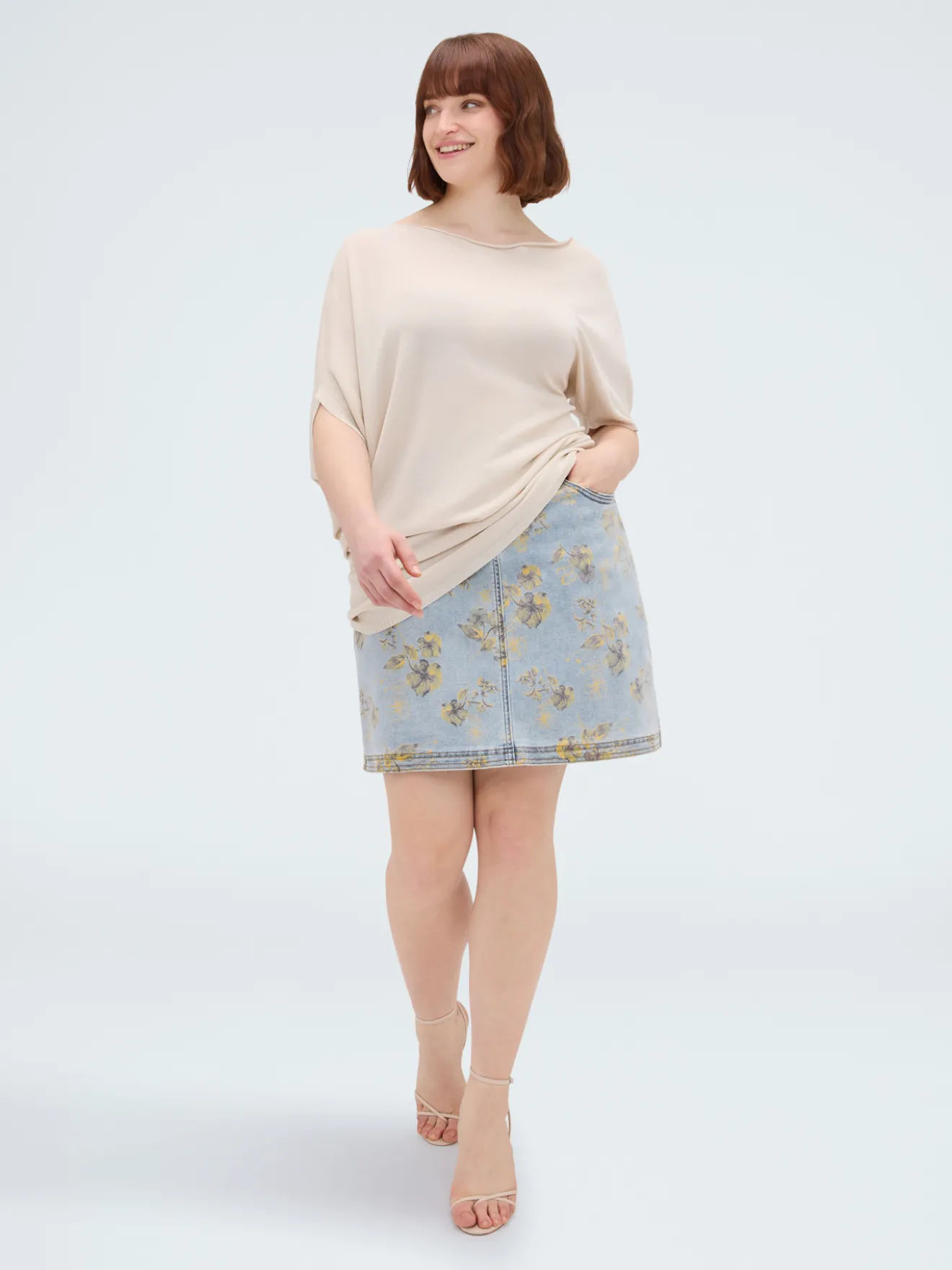 Maglia asimmetrica in misto viscosa