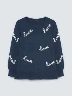 Maglia con ricamo love