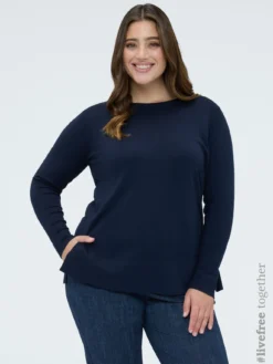 Maglia girocollo in misto viscosa