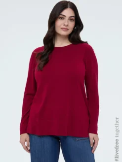 Maglia girocollo in misto viscosa