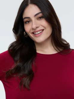Maglia girocollo in misto viscosa