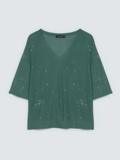 Maglia misto viscosa con applicazioni luminose