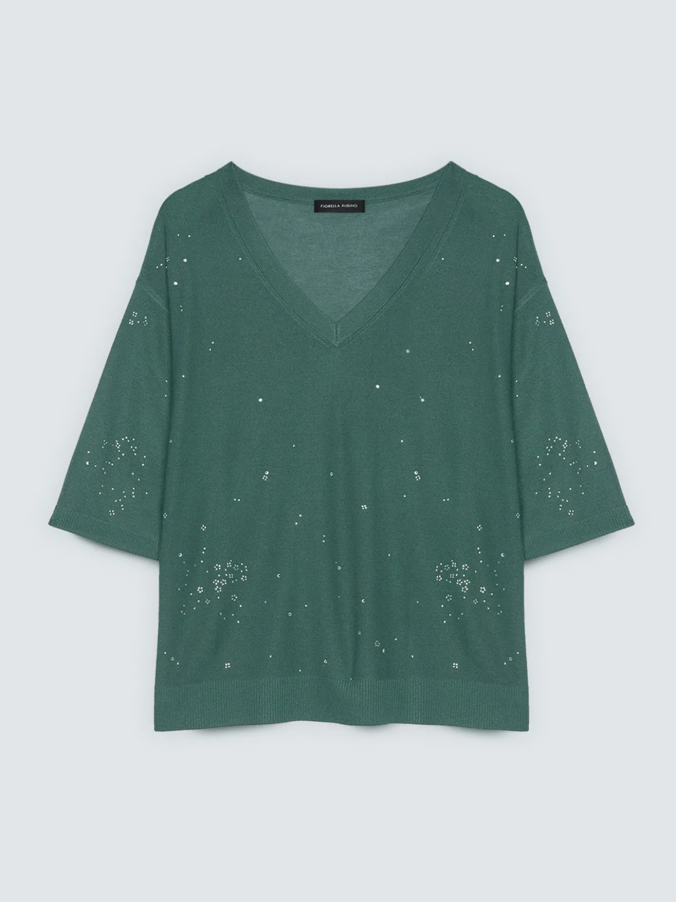 Maglia misto viscosa con applicazioni luminose