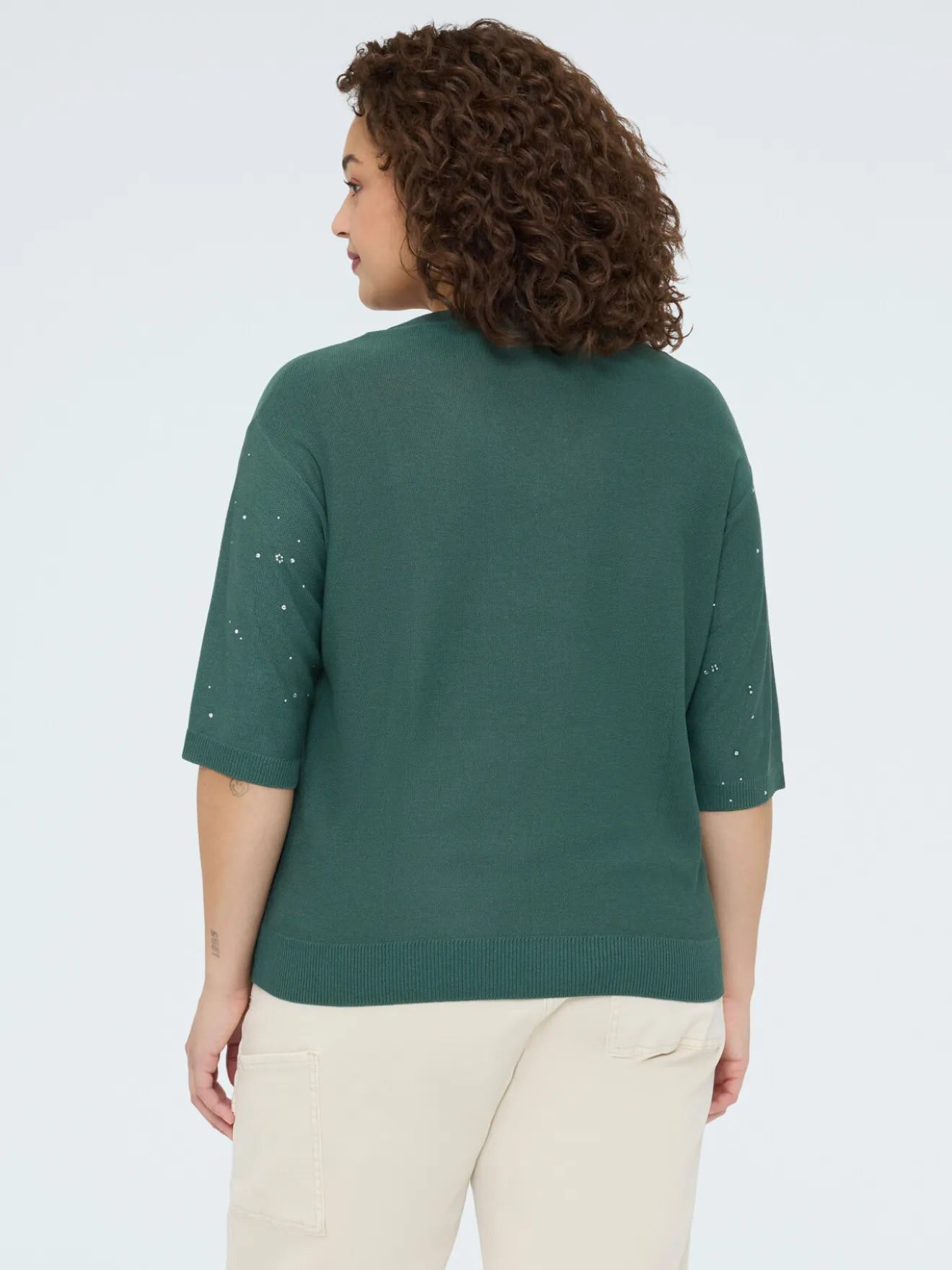 Maglia misto viscosa con applicazioni luminose