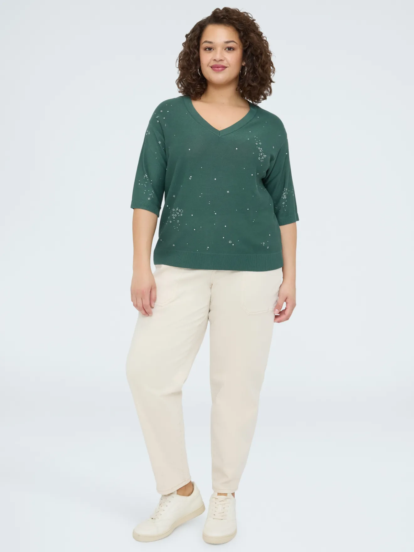 Maglia misto viscosa con applicazioni luminose