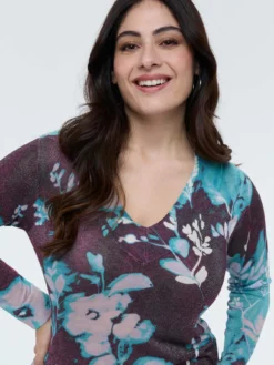 Maglia misto viscosa con stampa floreale
