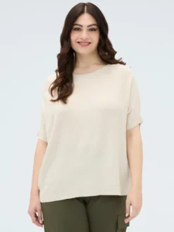 Maglia misto viscosa scollo a barchetta