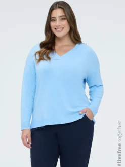 Maglia scollo a V in misto viscosa