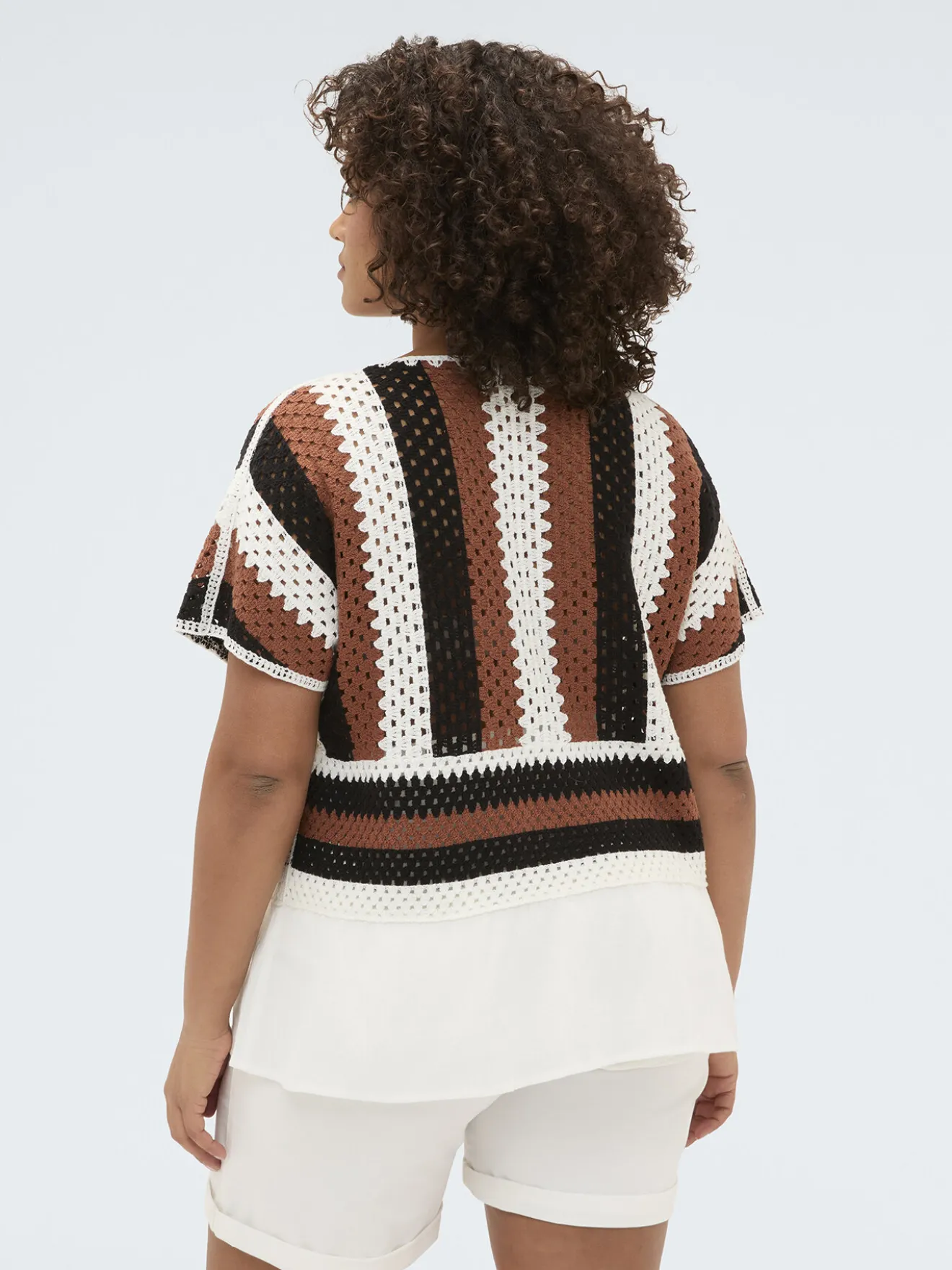 Maglia traforata a righe