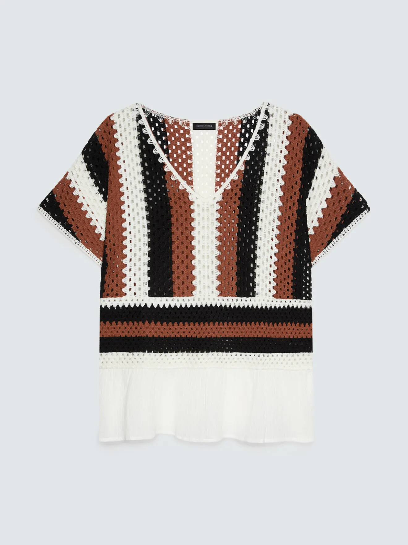 Maglia traforata a righe