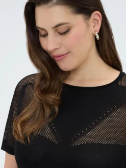 Maglia traforata in misto viscosa
