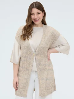 Maxi gilet in maglia traforata