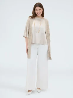 Maxi gilet in maglia traforata