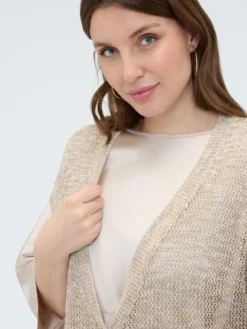 Maxi gilet in maglia traforata