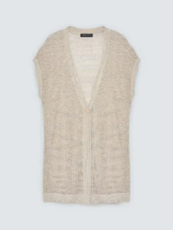 Maxi gilet in maglia traforata