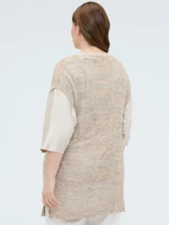 Maxi gilet in maglia traforata