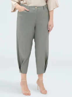 Pantaloni Balloon in misto lino