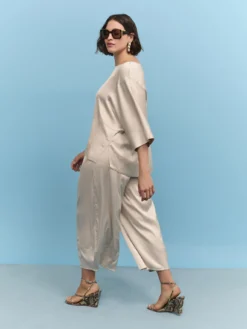 Pantaloni Balloon in raso stretch