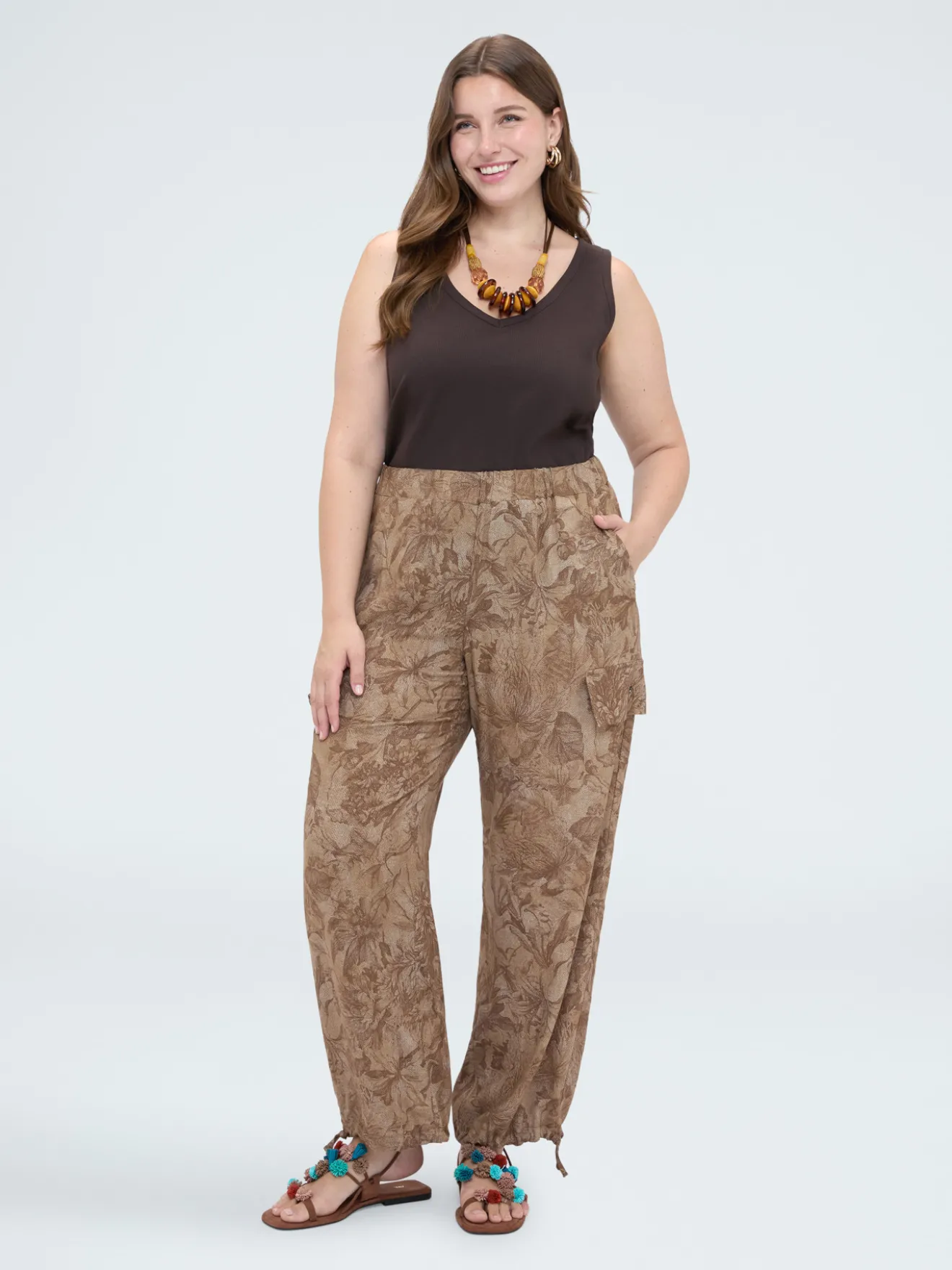 Pantaloni cargo con stampa