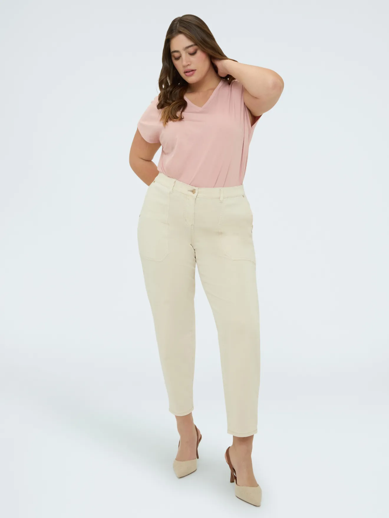 Pantaloni Carrot Fit in cotone