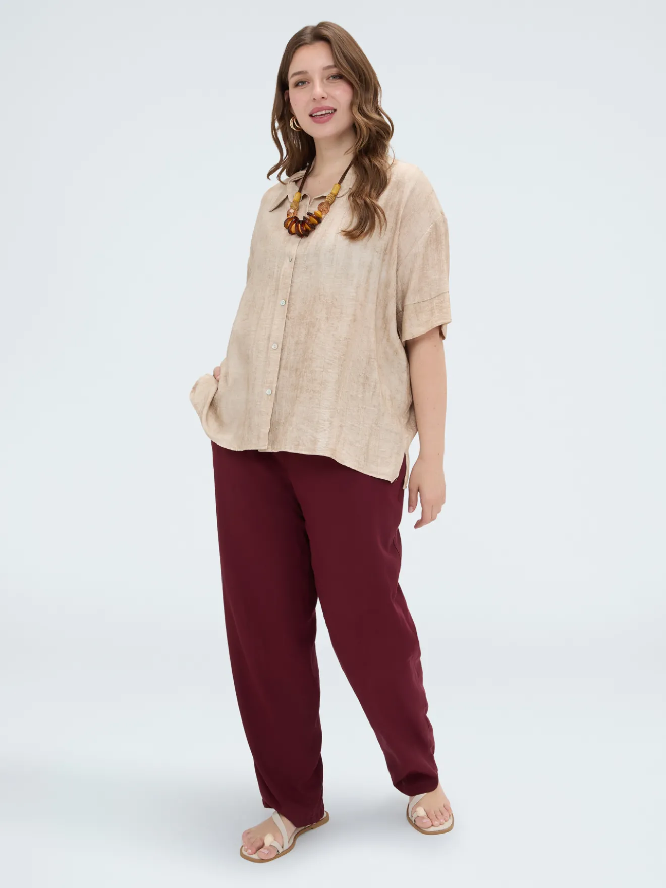 Pantaloni carrot fit in viscosa