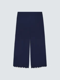 Pantaloni cropped con orlo ricamato