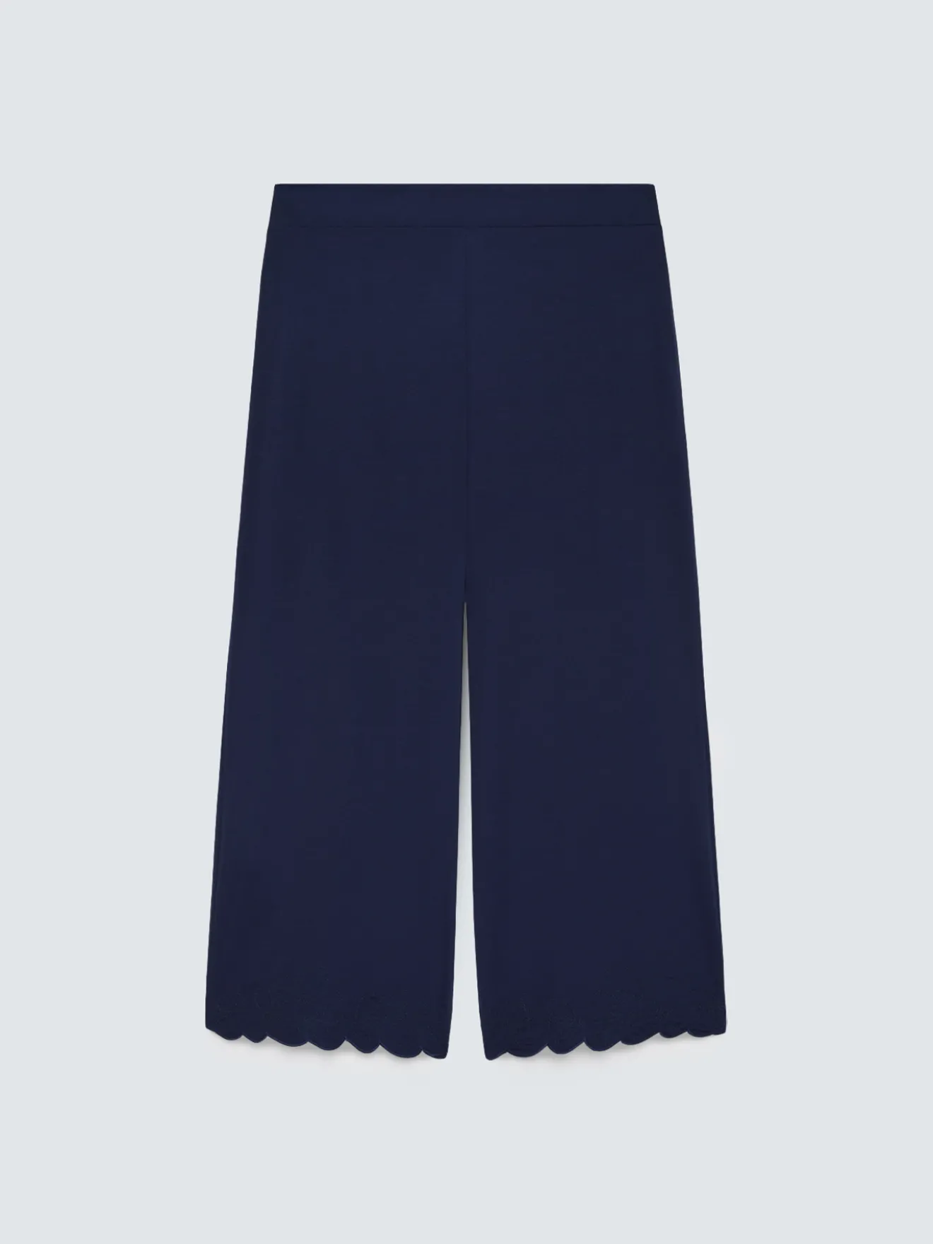 Pantaloni cropped con orlo ricamato