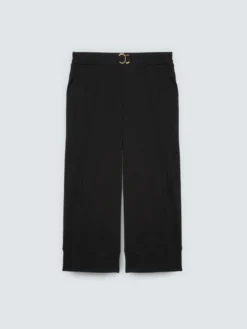Pantaloni cropped in felpa con dettaglio gioiello