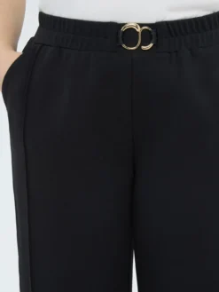 Pantaloni cropped in felpa con dettaglio gioiello