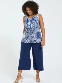 Pantaloni cropped in jersey