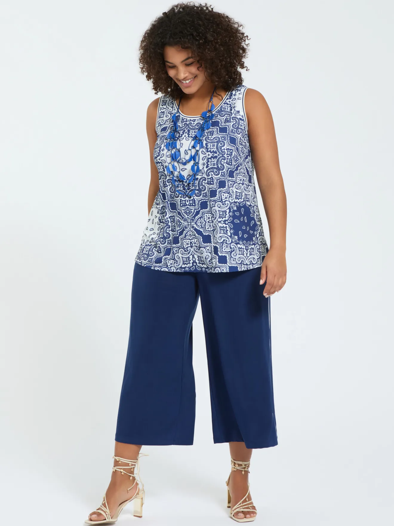 Pantaloni cropped in jersey