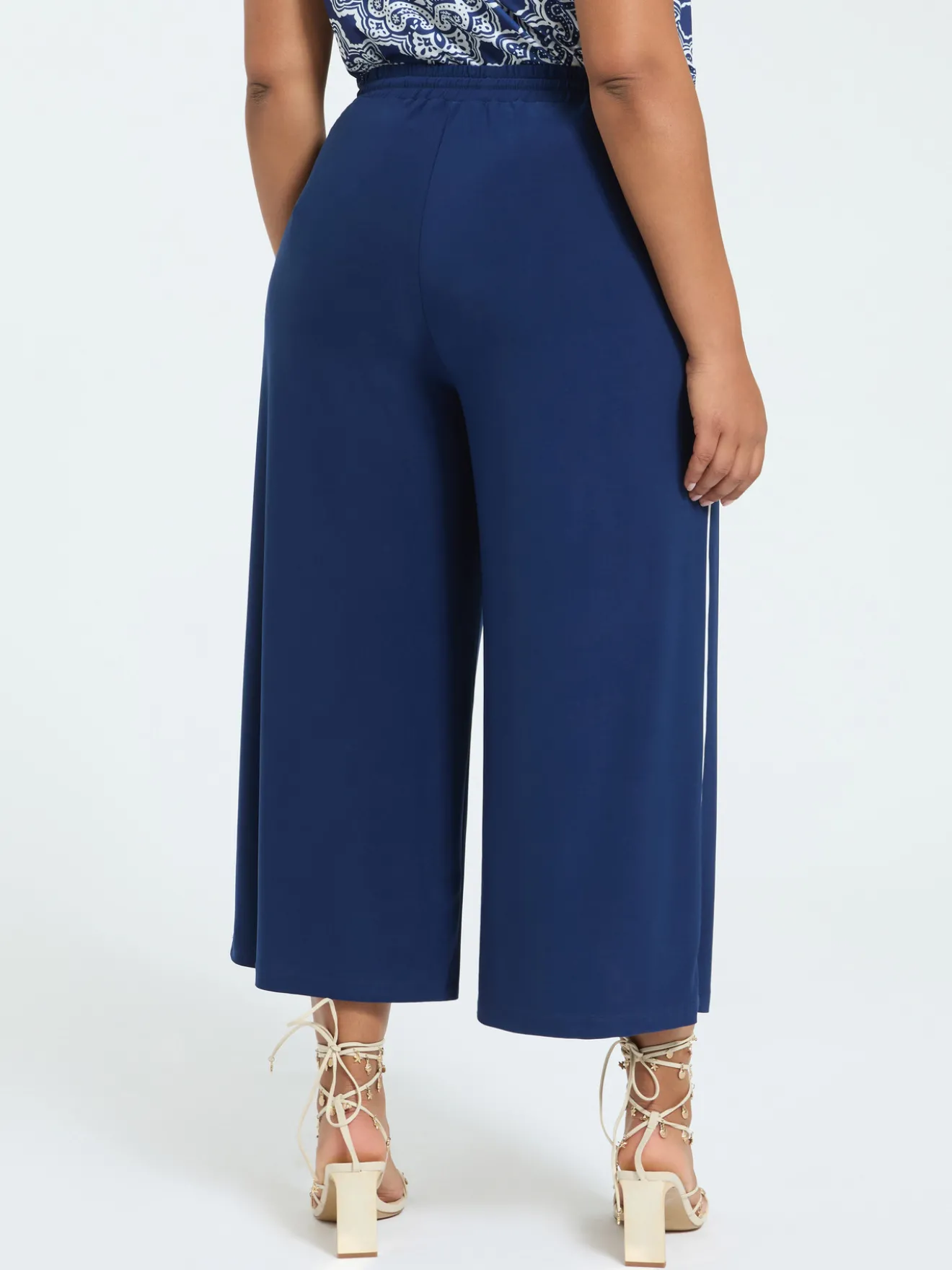 Pantaloni cropped in jersey