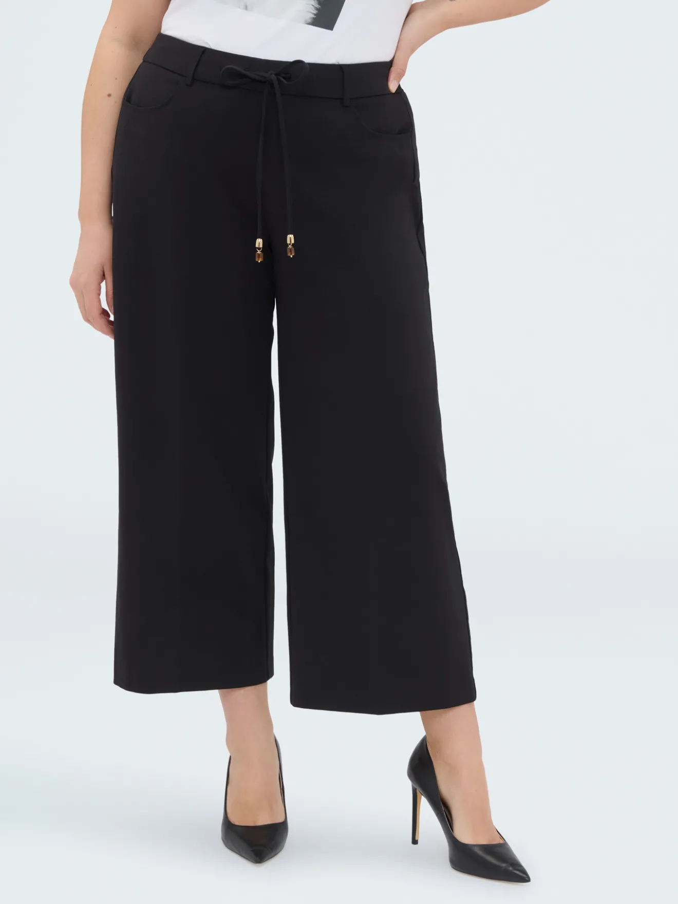 Pantaloni Cropped in Punto Milano