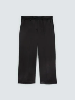 Pantaloni cropped in raso