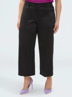 Pantaloni cropped in raso