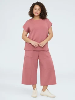 Pantaloni cropped in scuba