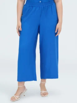 Pantaloni cropped in viscosa