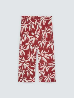 Pantaloni cropped in viscosa con stampa