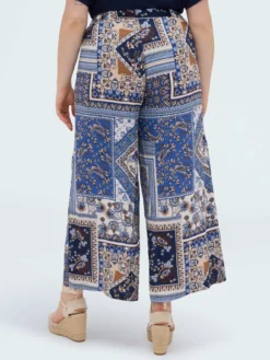 Pantaloni cropped in viscosa