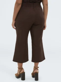Pantaloni in misto lino e viscosa
