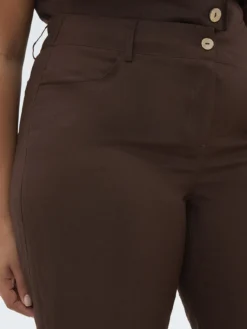 Pantaloni in misto lino e viscosa