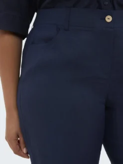 Pantaloni in misto lino e viscosa