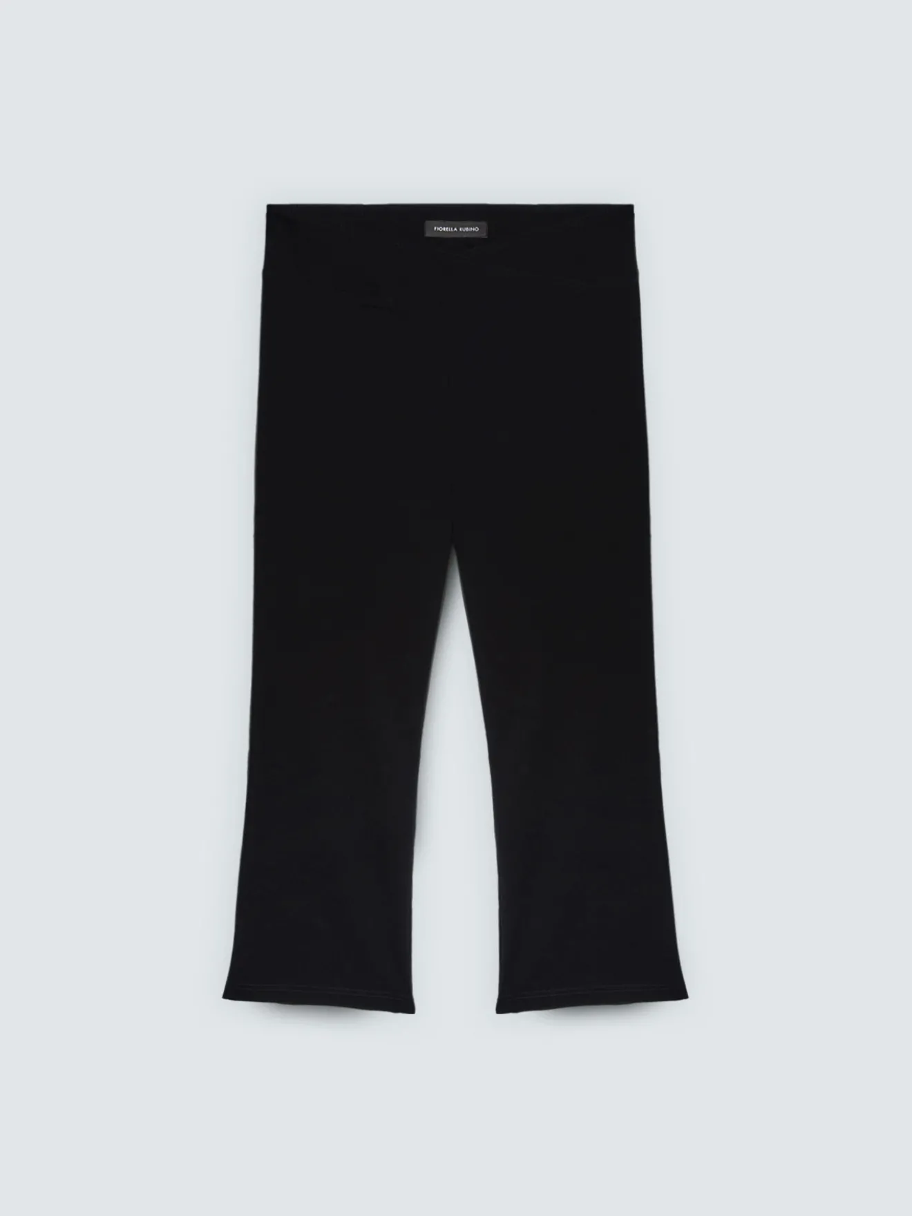 Pantaloni Kick Flare vita elasticizzata asimmetrica