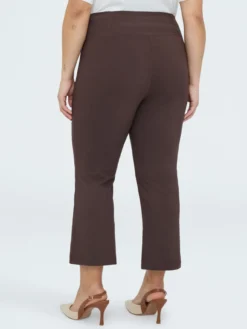 Pantaloni Kick Flare vita elasticizzata asimmetrica