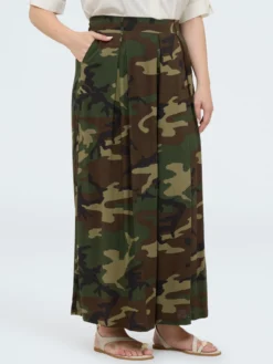 Pantaloni palazzo camouflage