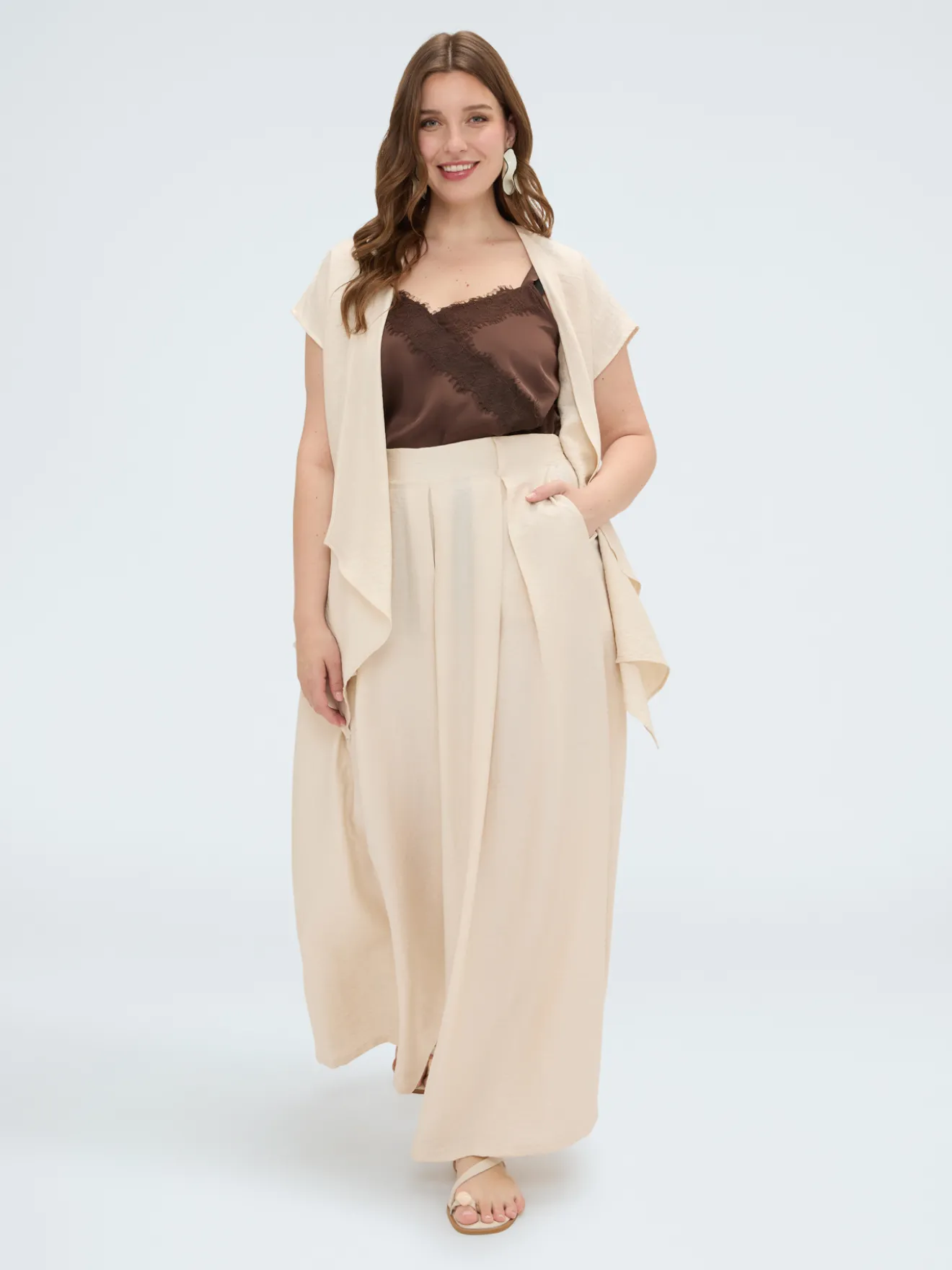 Pantaloni palazzo con pince