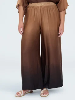 Pantaloni palazzo in raso dégradé