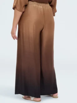 Pantaloni palazzo in raso dégradé