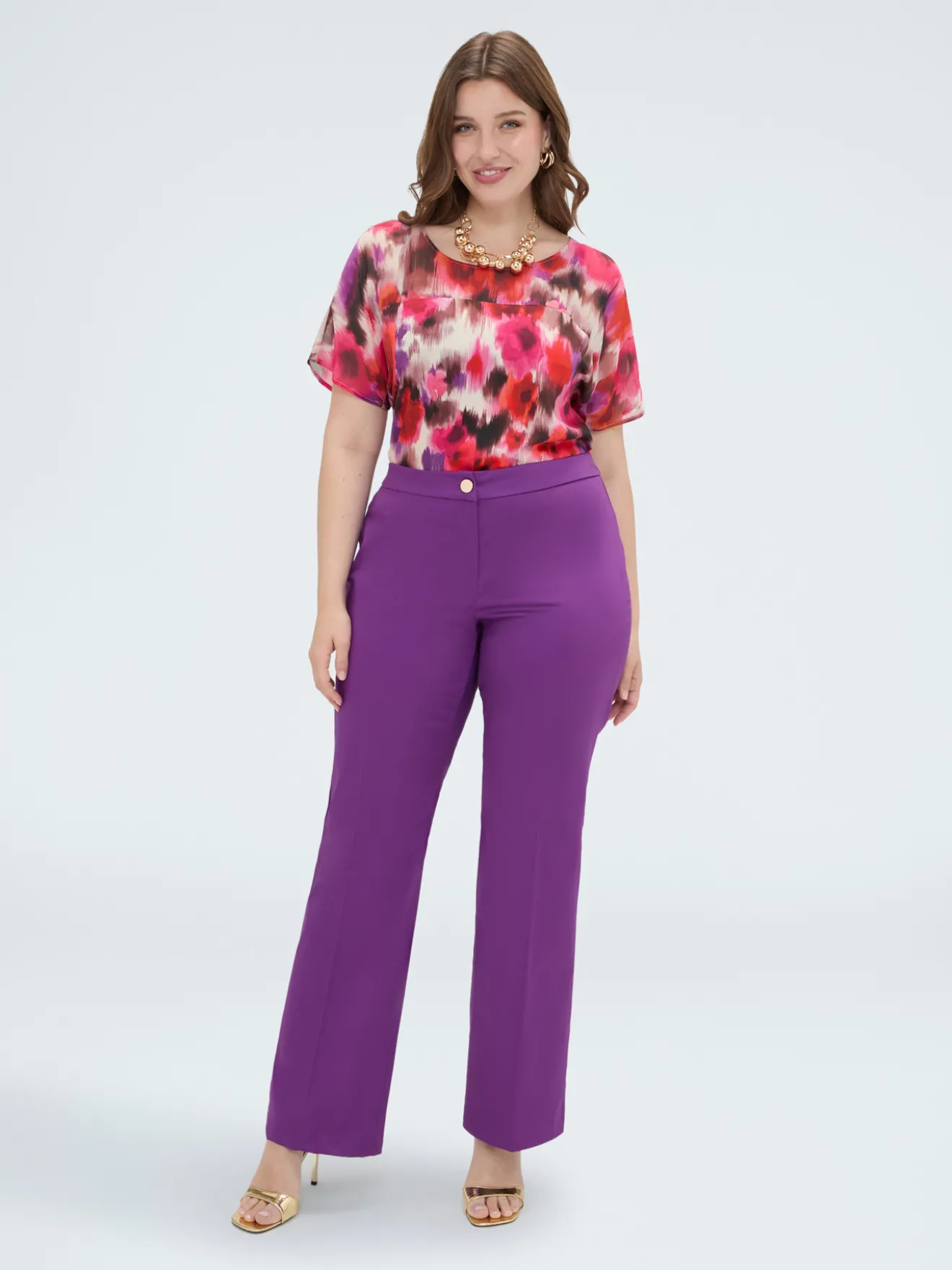Pantaloni Regular in cotone stretch