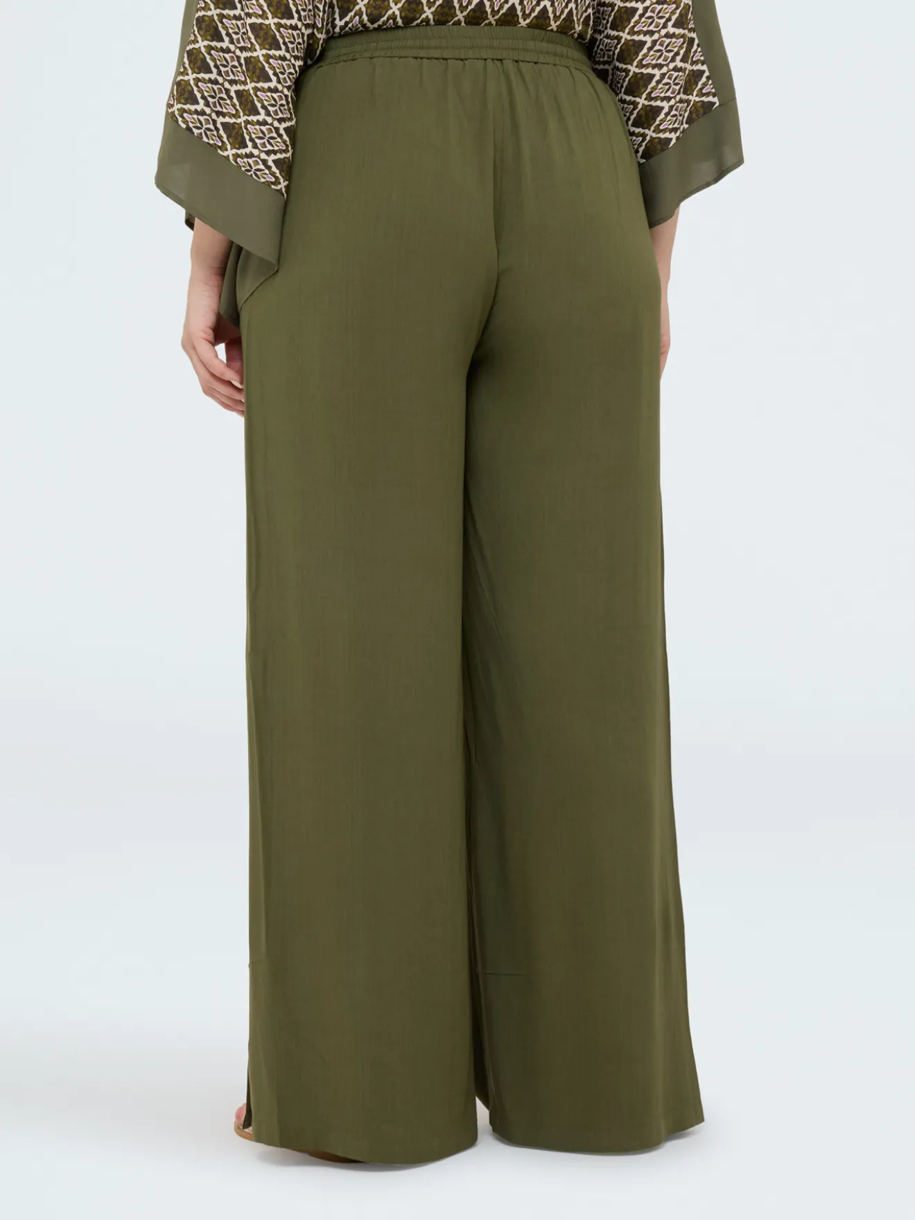 Pantaloni Wide Leg con coulisse in vita